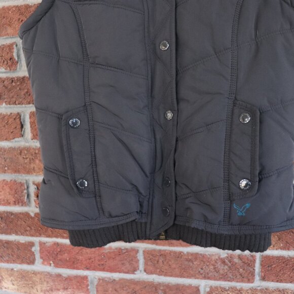 american eagle vest * hooded * size small * black - Picture 5 of 14